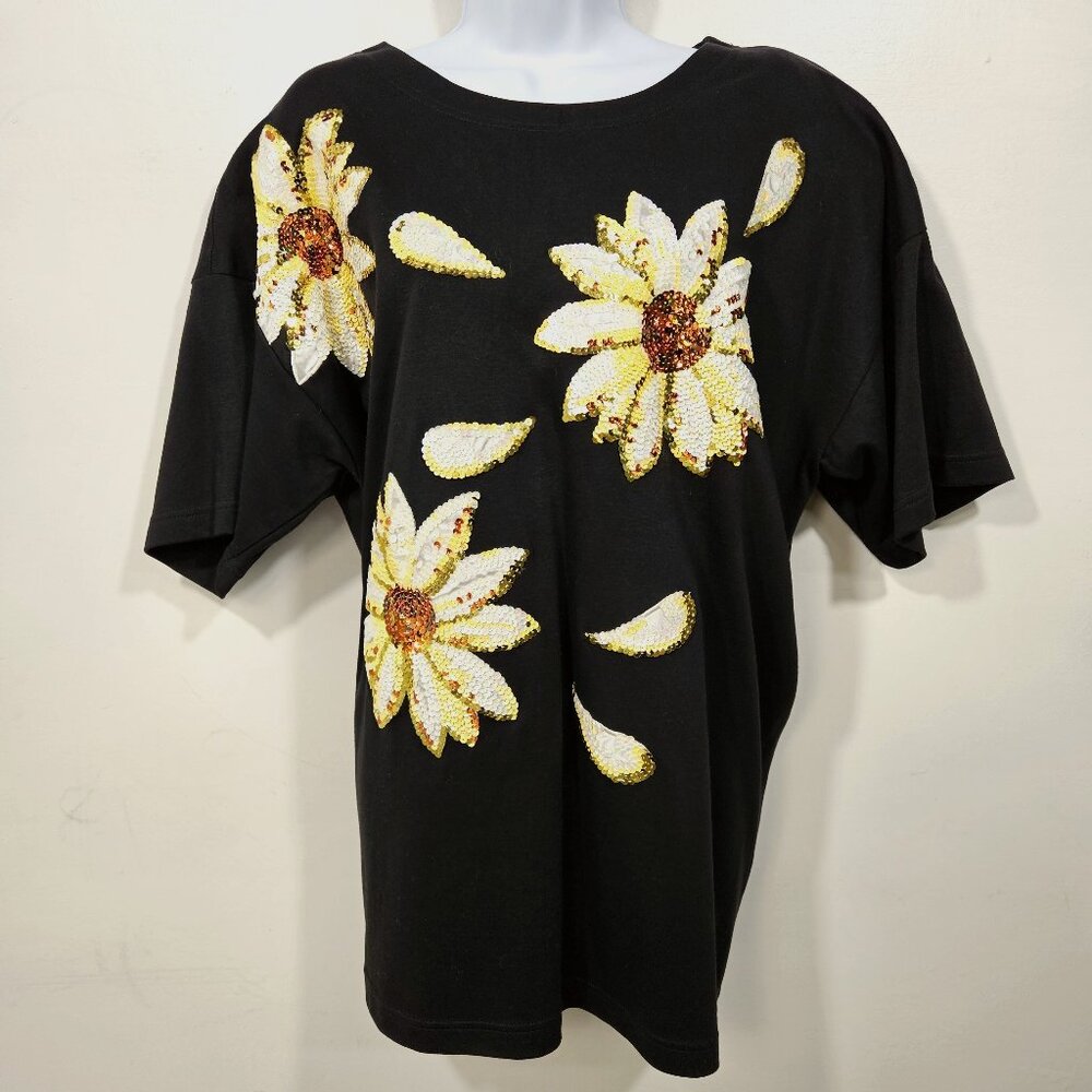 Marisa Christina II Flower Sequence Daisies T-shirt - NWT - Size 1X‎ (134-18)